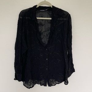 Camille Claudel vintage black sheer blouse